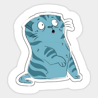 vintage-blue cat Sticker